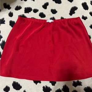 Gianni Bini Satin Red Mini Skirt